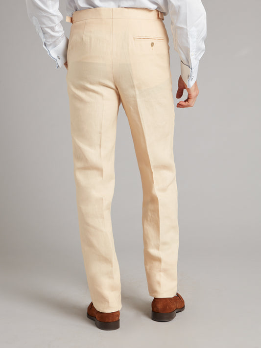 Flat Front Linen Trousers - String