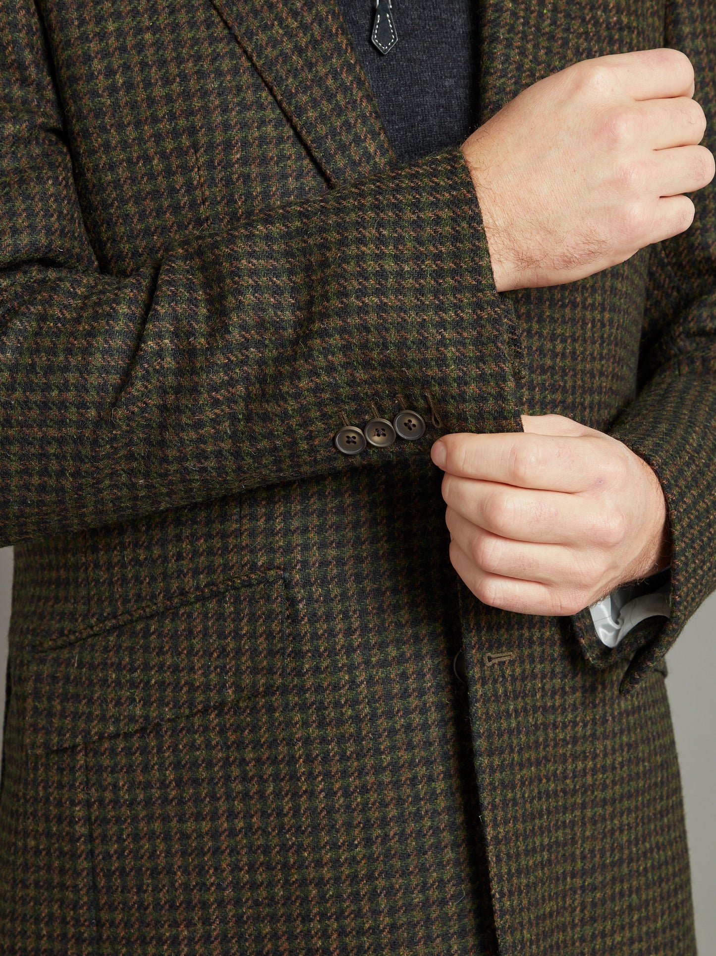 Eaton Jacket - Houndstooth Green/Brown
