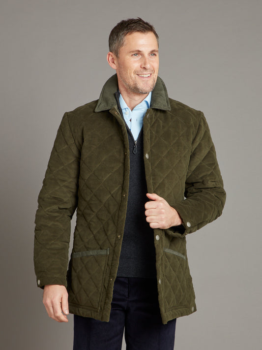 Quilted Moleskin Jackets - Olive