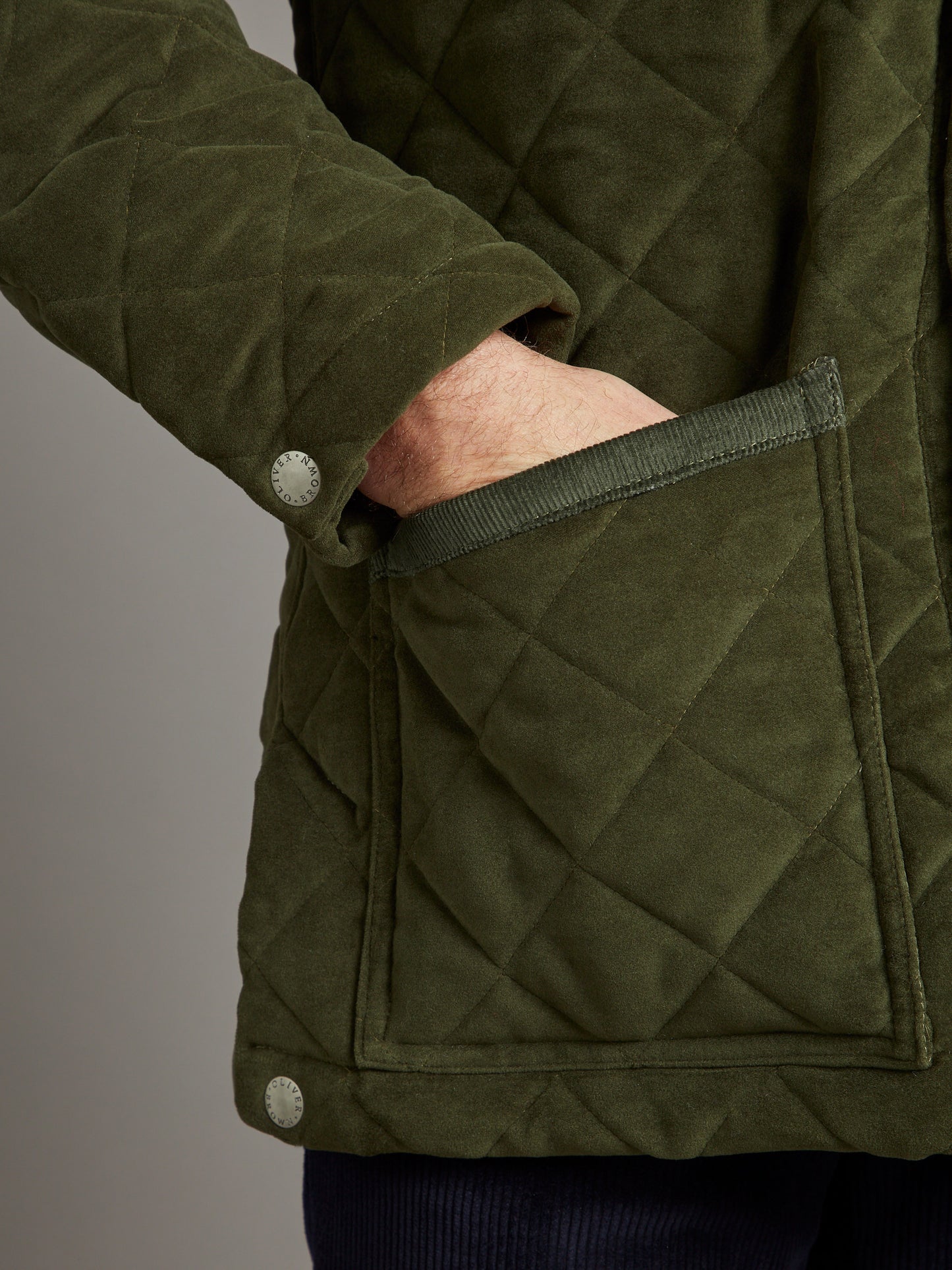 Quilted Moleskin Jackets - Olive