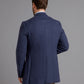 Unstructured Pure Cashmere Jacket - Blue Herringbone