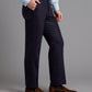 Pleated Trousers - Wool Twill Navy