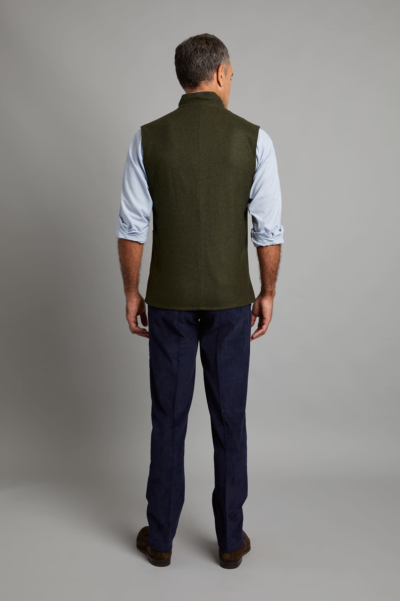 Reversible Gilet - Navy and Green Loden