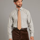 Regular Fit Shirt - Melange Light Grey Puppytooth