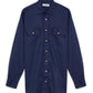 Button Down Brushed Cotton Shirt - Midnight