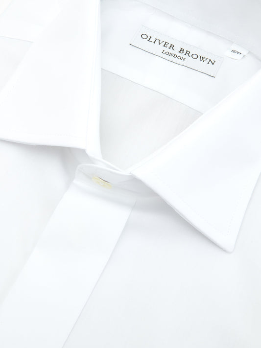 City Shirt Covered Placket Poplin - White