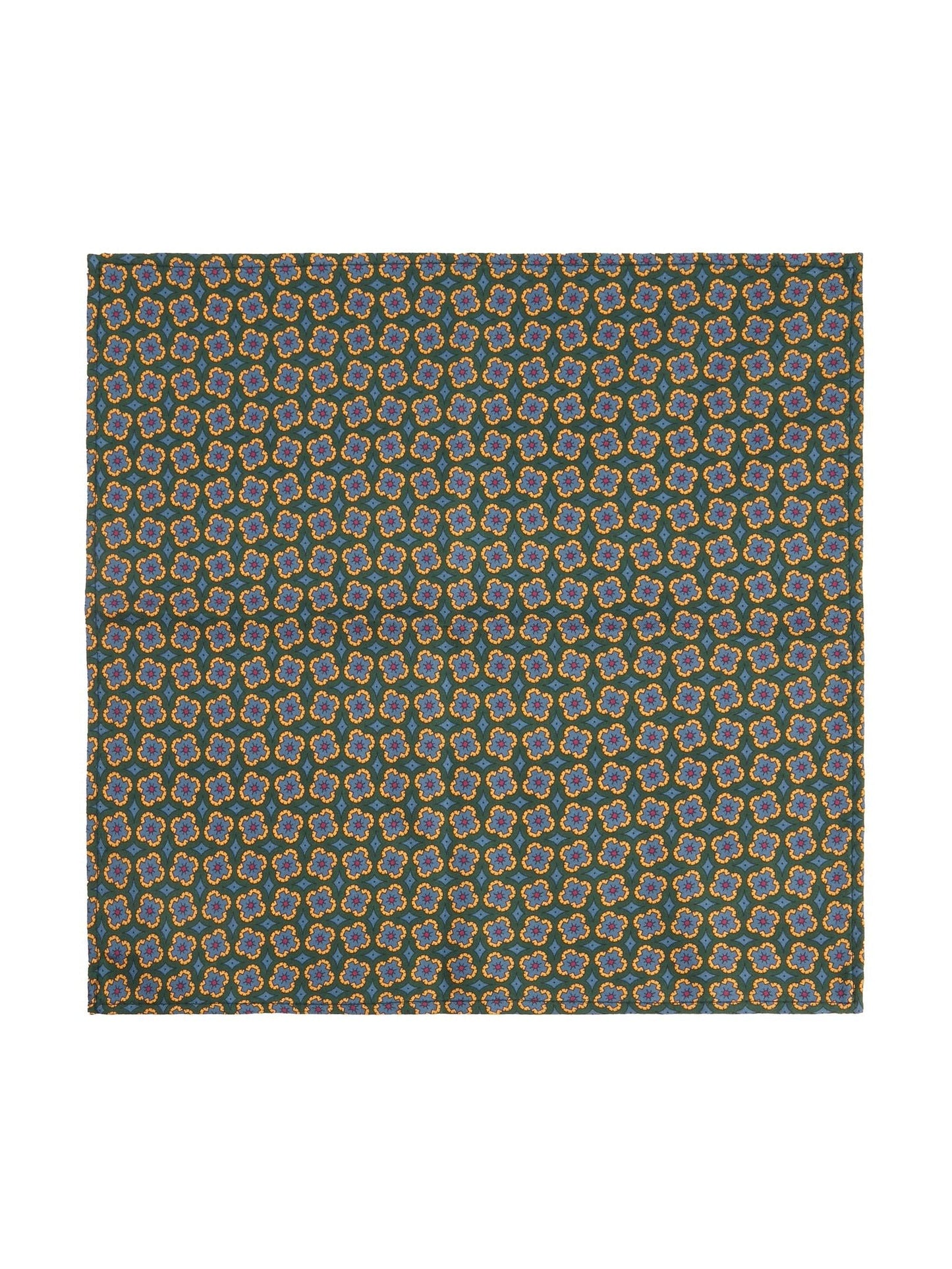 Pure Silk Handkerchief Floral Print - Green