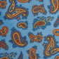 Pure Silk Paisley Print Tie - Blue
