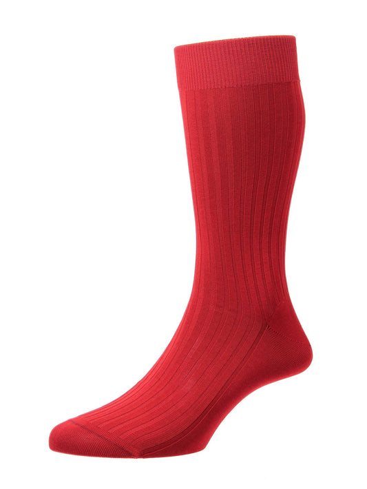Short Pantherella Cotton Socks - Red