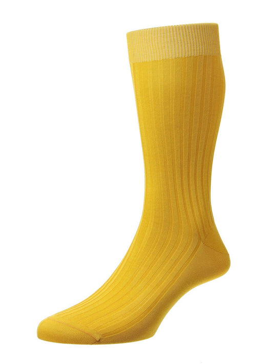 Short Pantherella Cotton Socks - Yellow