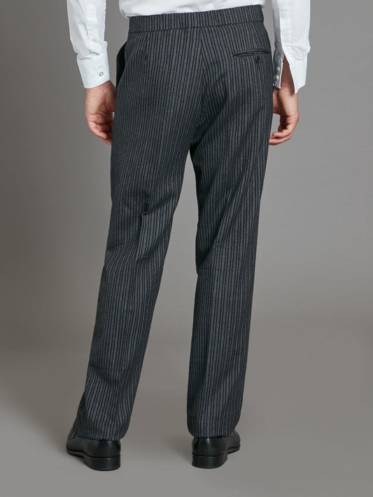Pleated Morning Trousers - Dark Classic Stripe
