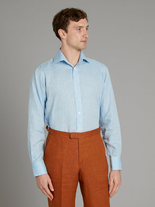 Flat Front Trousers - Rust Linen