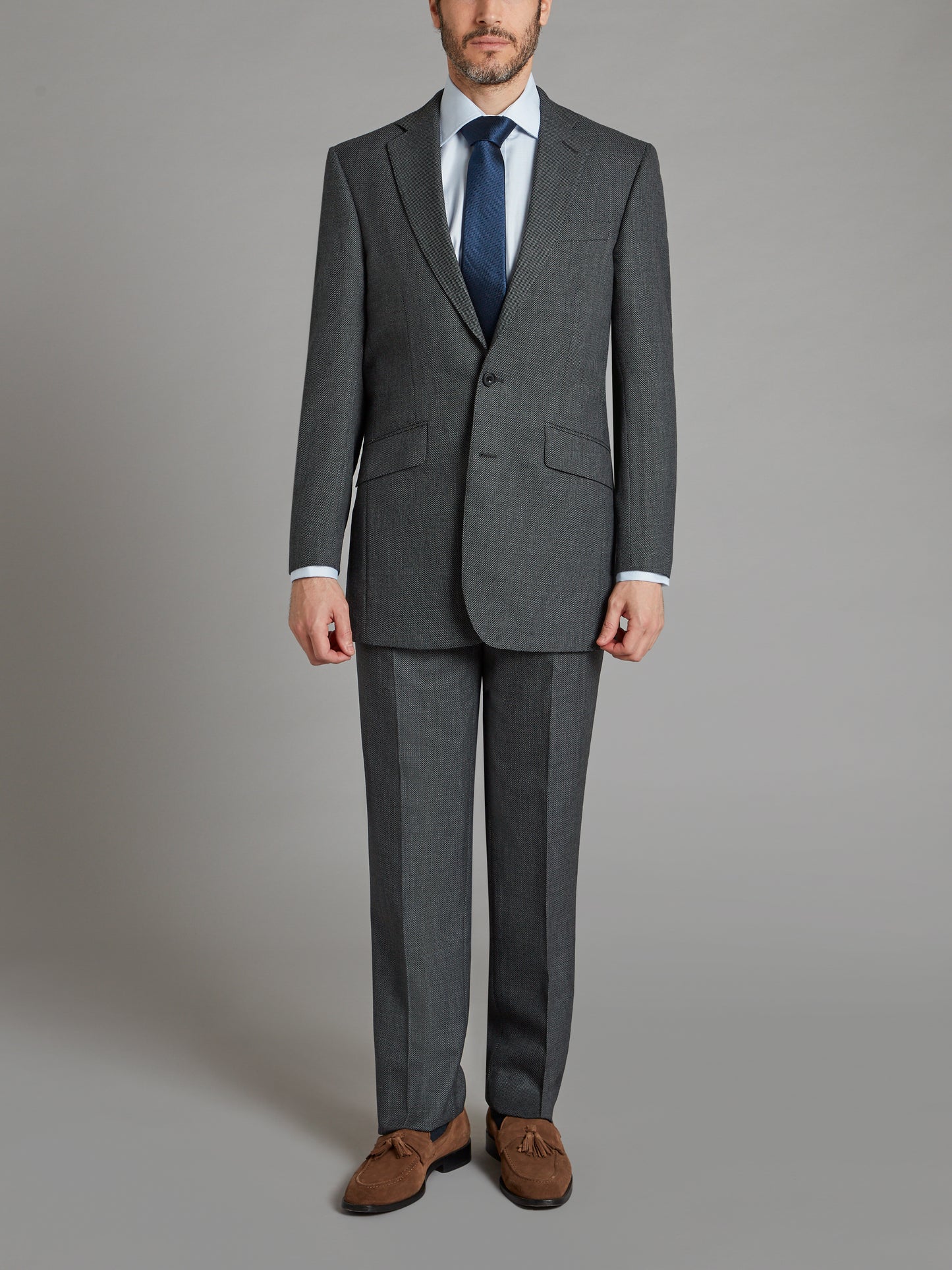 Limited Edition Eaton Suit - Lightweight Grey Birdseye