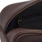 Leather Wash Bag - Brown
