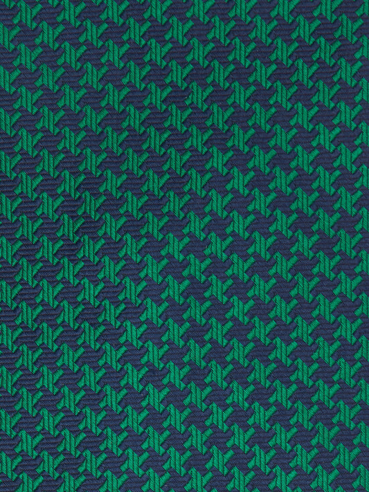 Pure Silk Tie Houndstooth Green/Navy