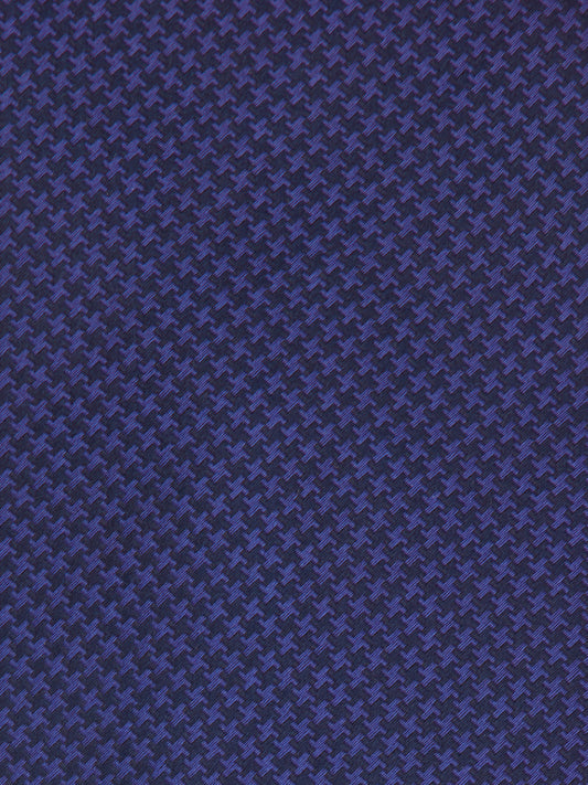 Pure Silk Tie Small Houndstooth Navy/Royal Blue