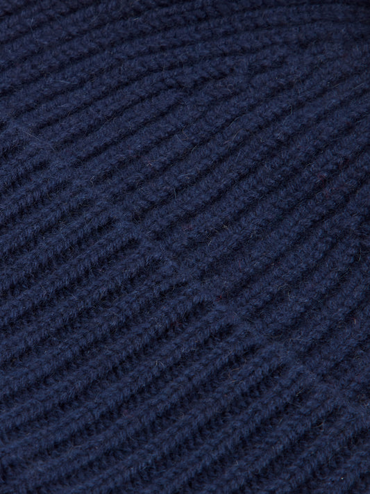 Knitted Pure Cashmere Hat- Navy