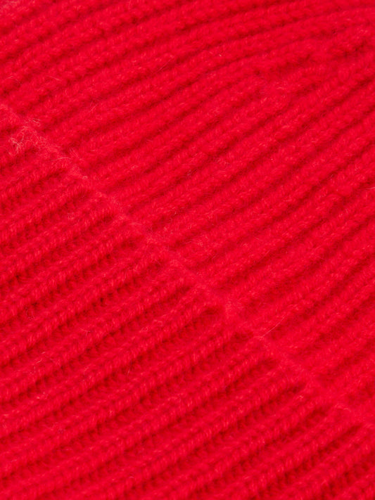 Knitted Pure Cashmere Hat- Red