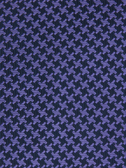 Pure Silk Tie Small Houndstooth Purple/Navy