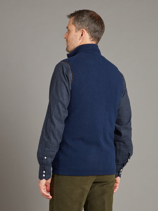 Reversible Cashmere Gilet - Navy / Moss