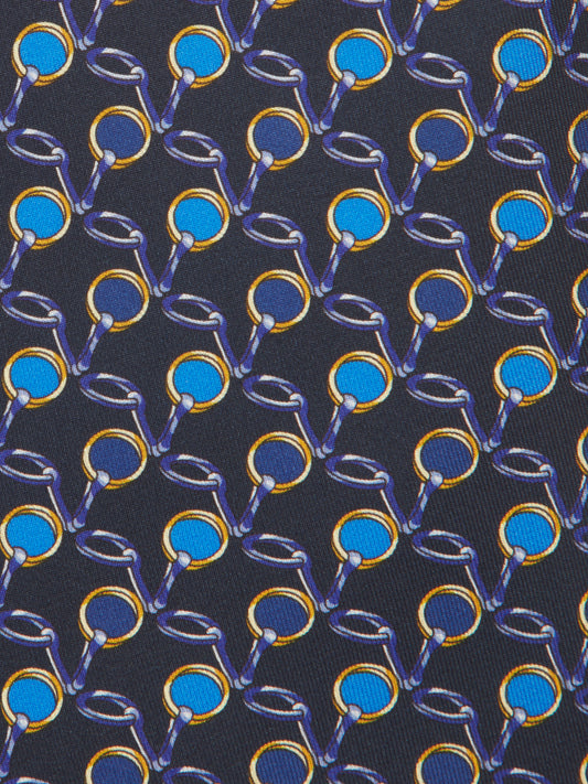 Stirrup Design Tie - Navy/ Blue