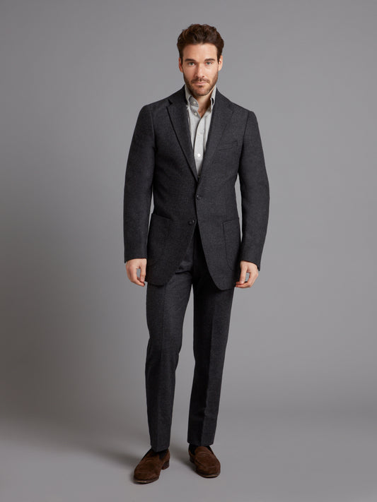 Unstructured Wool Jacket- Charcoal