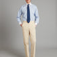 Flat Front Trousers Cotton Twill - Cream