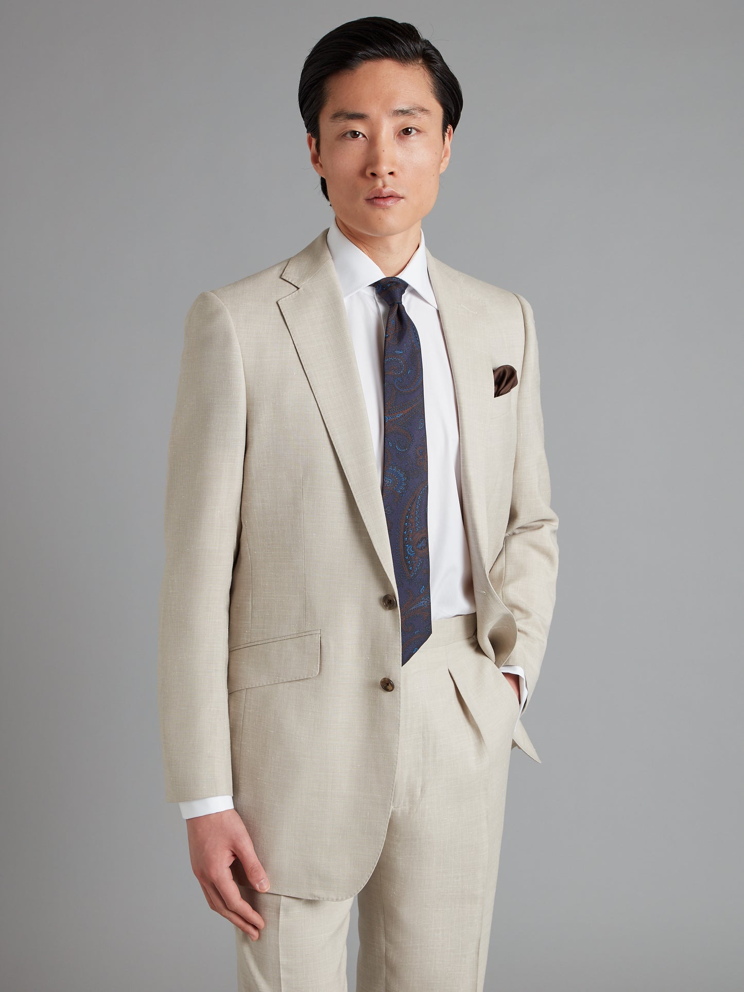 Eaton Suit - Dormeuil Natural Wool/Silk/Linen