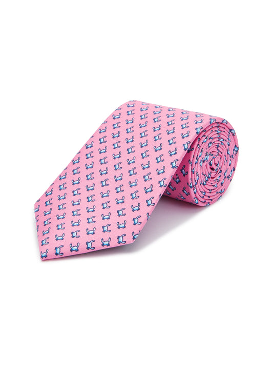 Pure Silk Crab Tie - Pink