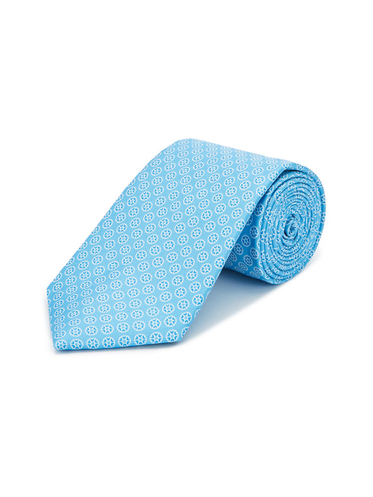 Mini Medallion Silk Tie - Blue