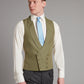 Double Breasted Linen Waistcoat - Sage Green