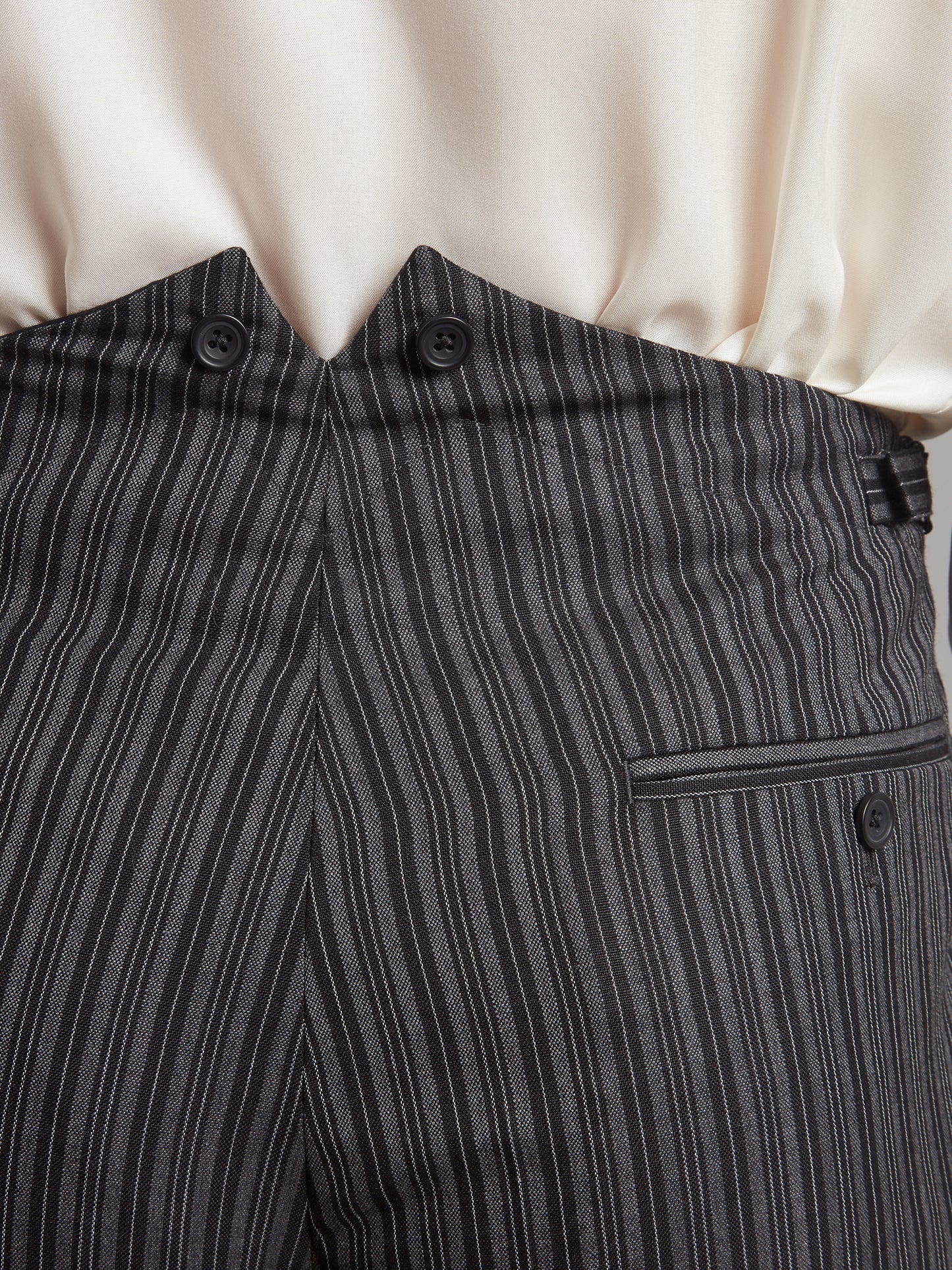 Fishtail Back Morning Trousers - Classic Stripe