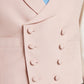 Lightweight Double Breasted Waistcoat - Soft Silk Rose Pink