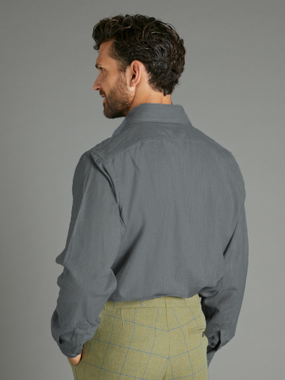 Regular Fit Shirt - Brushed Cotton Grey