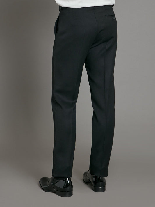 Flat Front Dinner Trousers - Bamboo Black