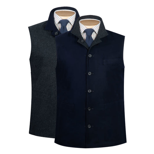 Reversible Gilet - Navy and Grey Loden