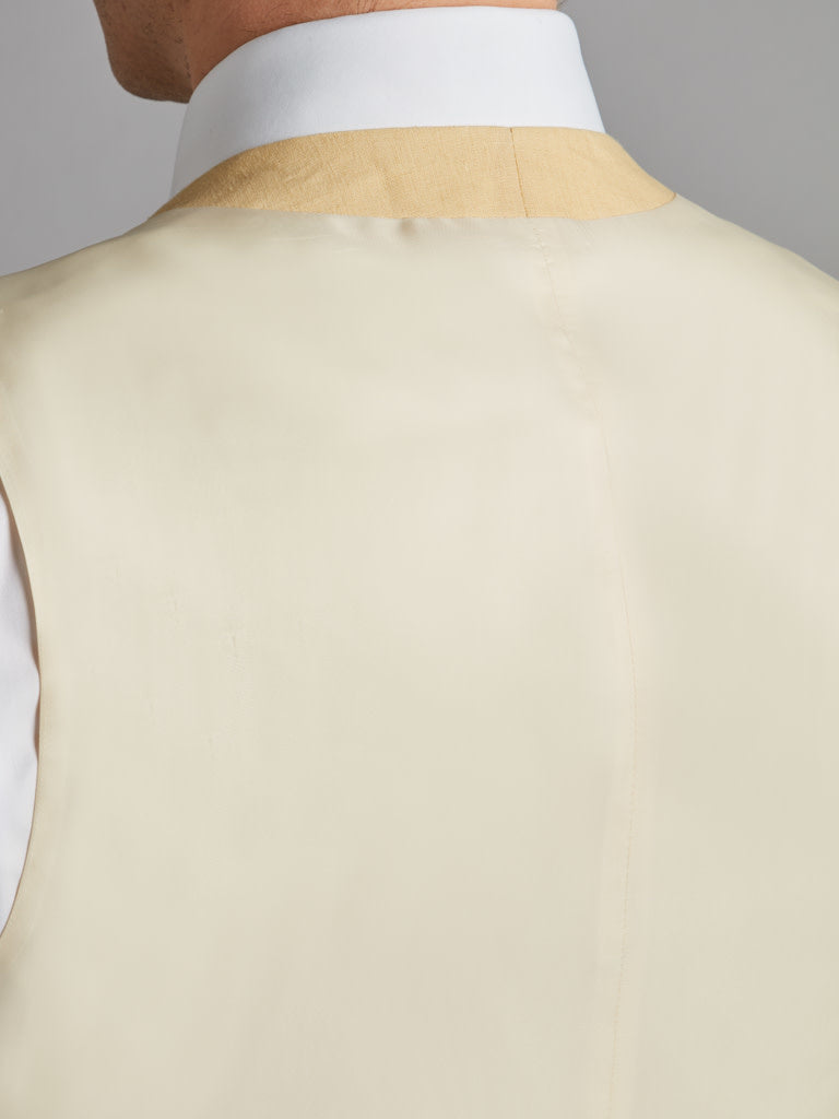 Double Breasted Linen Waistcoat – Yellow