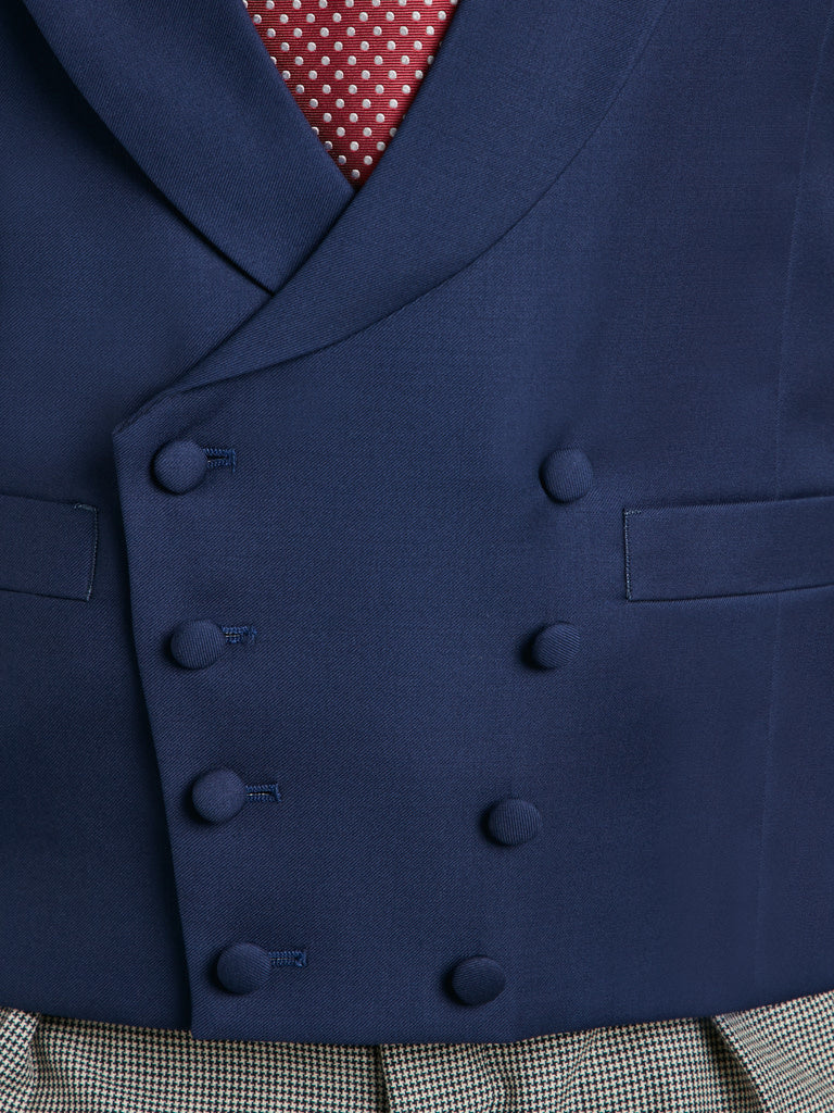 Double Breasted Wool Waistcoat - Navy