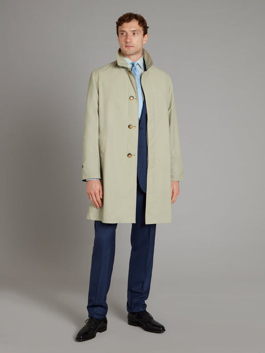 Short Reversible Raincoat - Navy/Cream