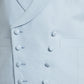 Double Breasted Linen Waistcoat - Pale Blue