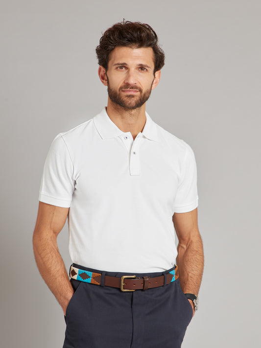 Polo Shirt, Pique - White