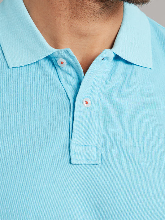Polo Shirt, Pique - Sky Blue