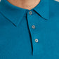 Long Sleeve Silk Blend Polo Shirt - Peacock