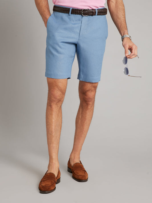 Classic Fit Shorts - Blue Linen