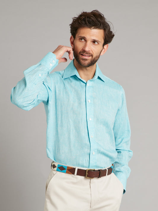 Regular Fit Shirt - Aqua Blue