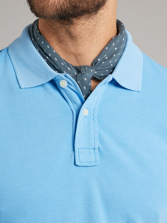 Polo Shirt, Pique - Blue