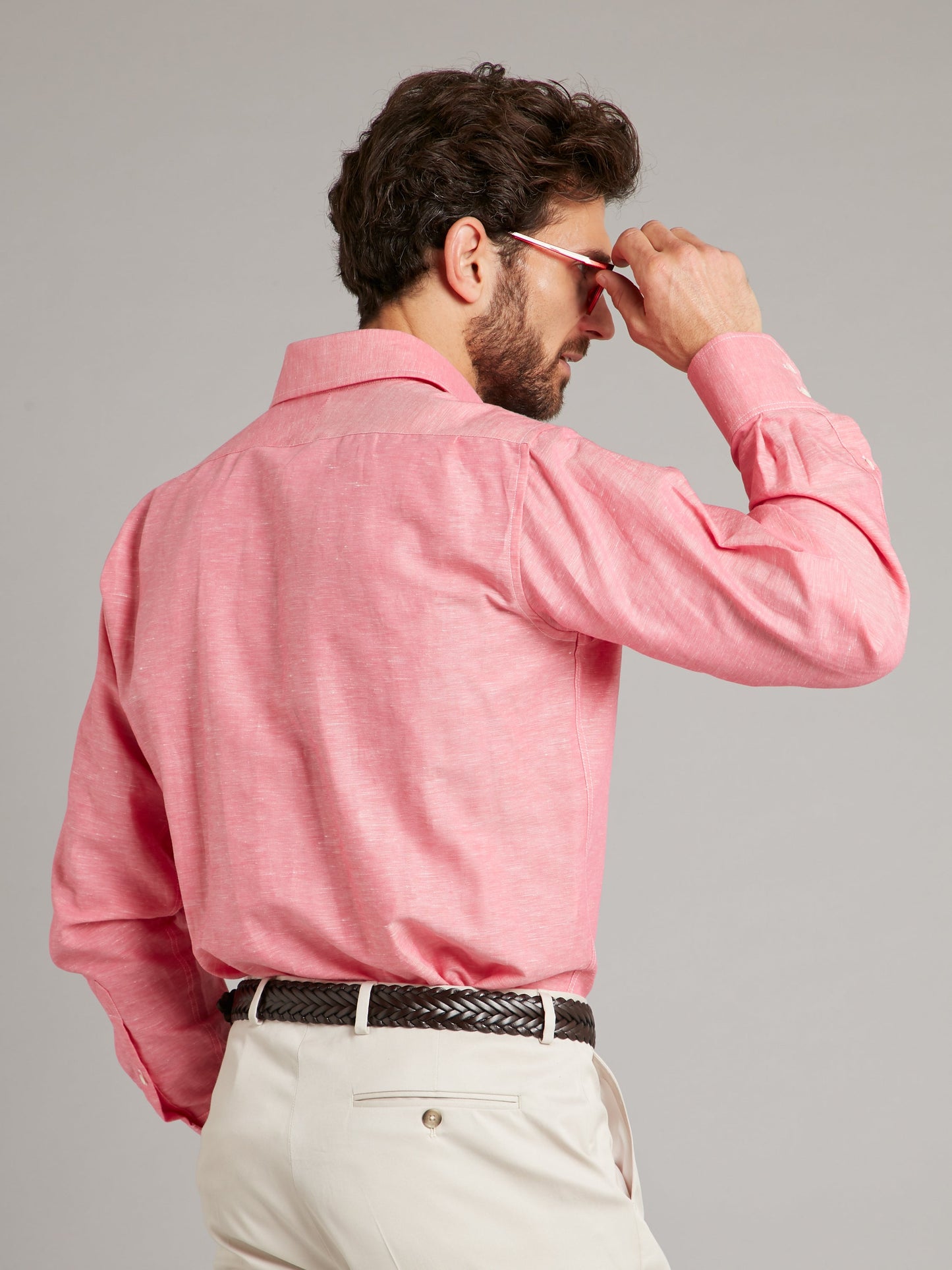 Regular Fit shirt - Cotton and Linen Crimson