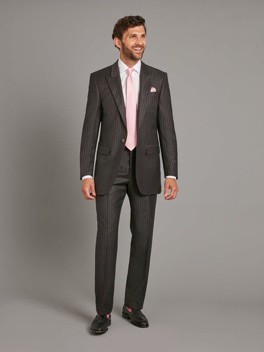 Carlyle Suit Chalk-Stripe Flannel - Charcoal