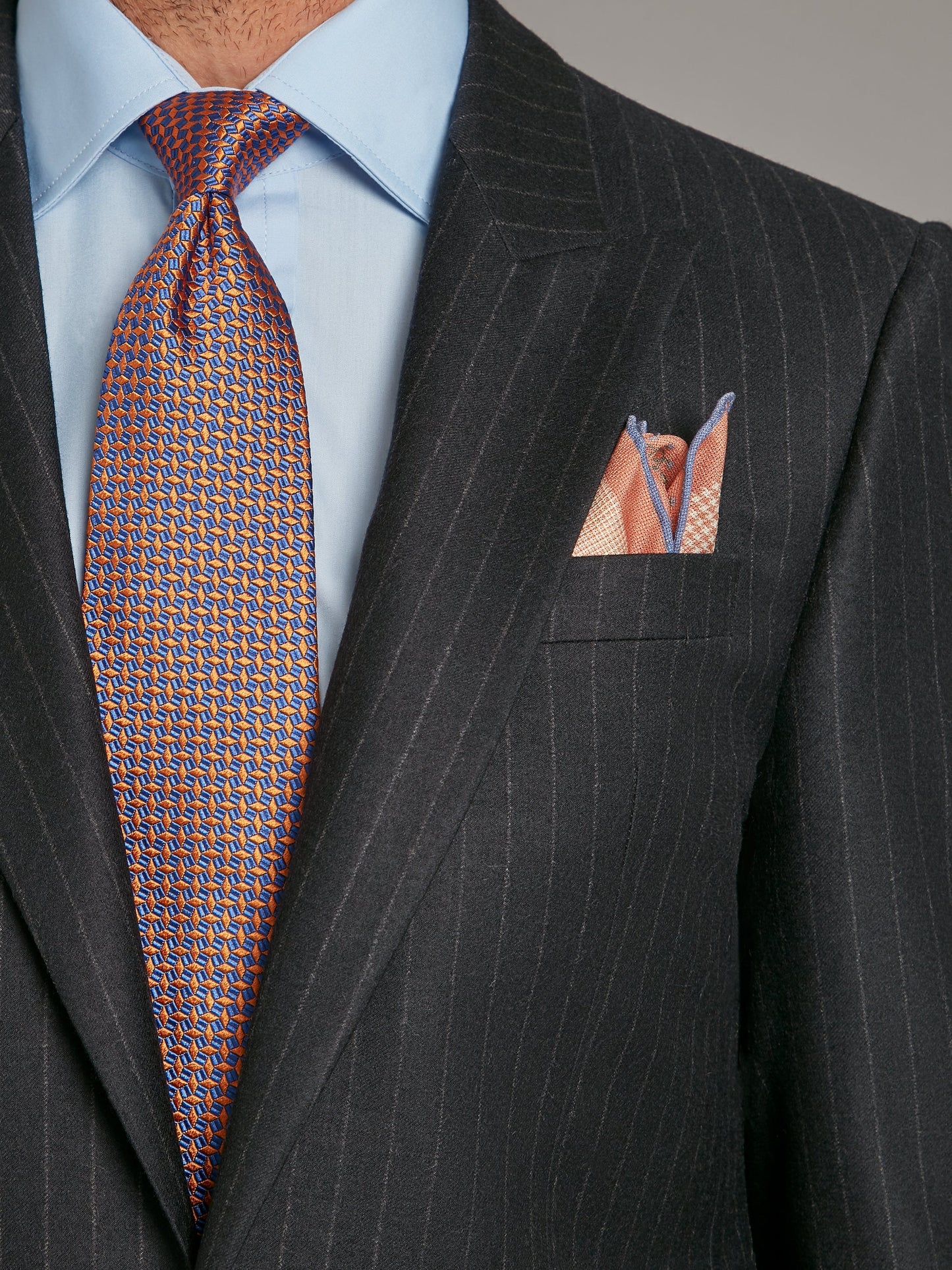 Carlyle Suit Chalk-Stripe Flannel - Navy