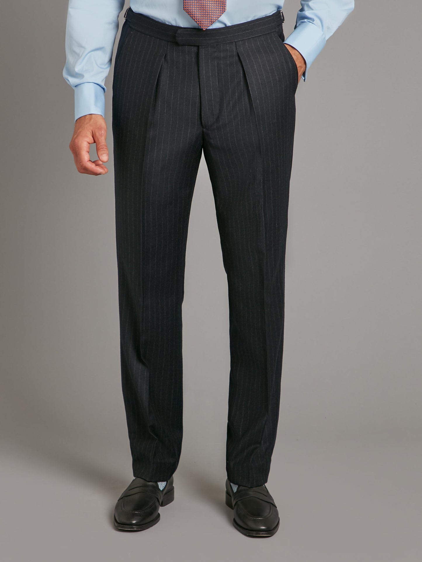 Carlyle Suit Chalk-Stripe Flannel - Navy